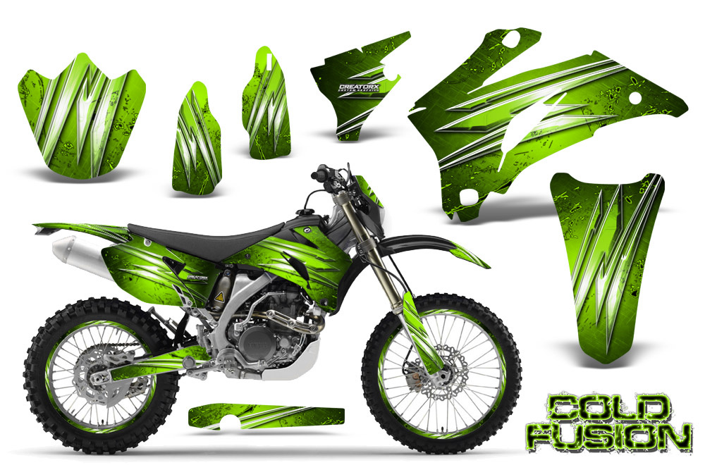 Yamaha WR 250-450 07-10 Graphics Kit Cold Fusion Green NP Rims